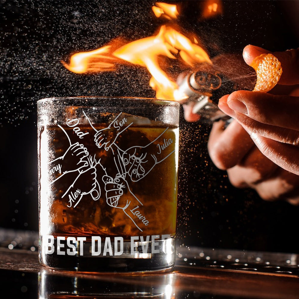 Best Dad Ever - Personalized Father Whiskey Glass