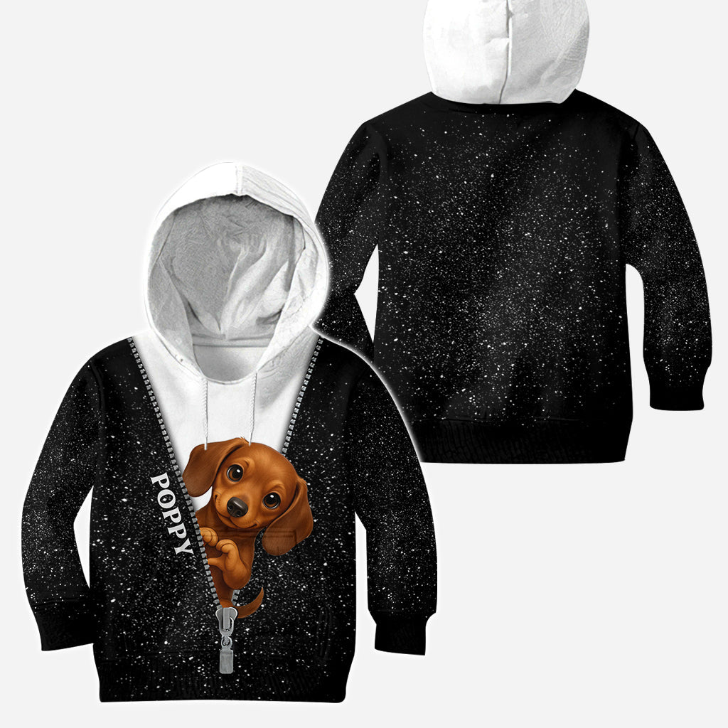 Niedliches Haustier schaut hervor – personalisierter Haustier-Hoodie und Leggings