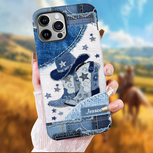 Cowgirl Boots - Personalized Cowgirl Full Print Phone Case