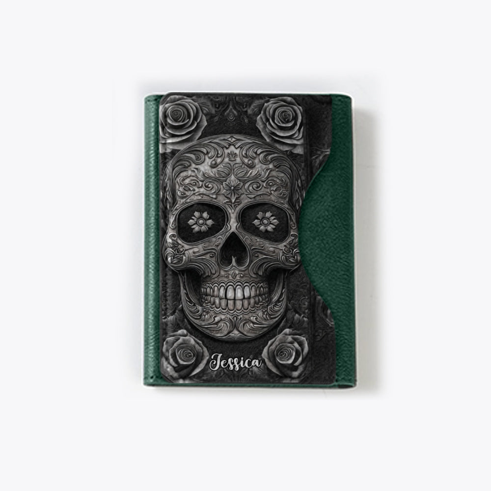 Skull And Roses – Personalisierte Skull Magsafe Geldbörse