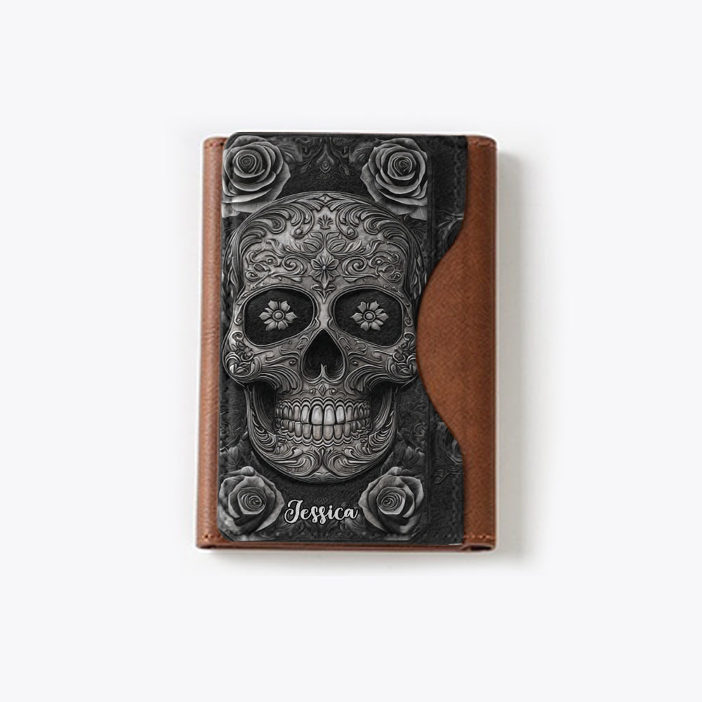 Skull And Roses – Personalisierte Skull Magsafe Geldbörse