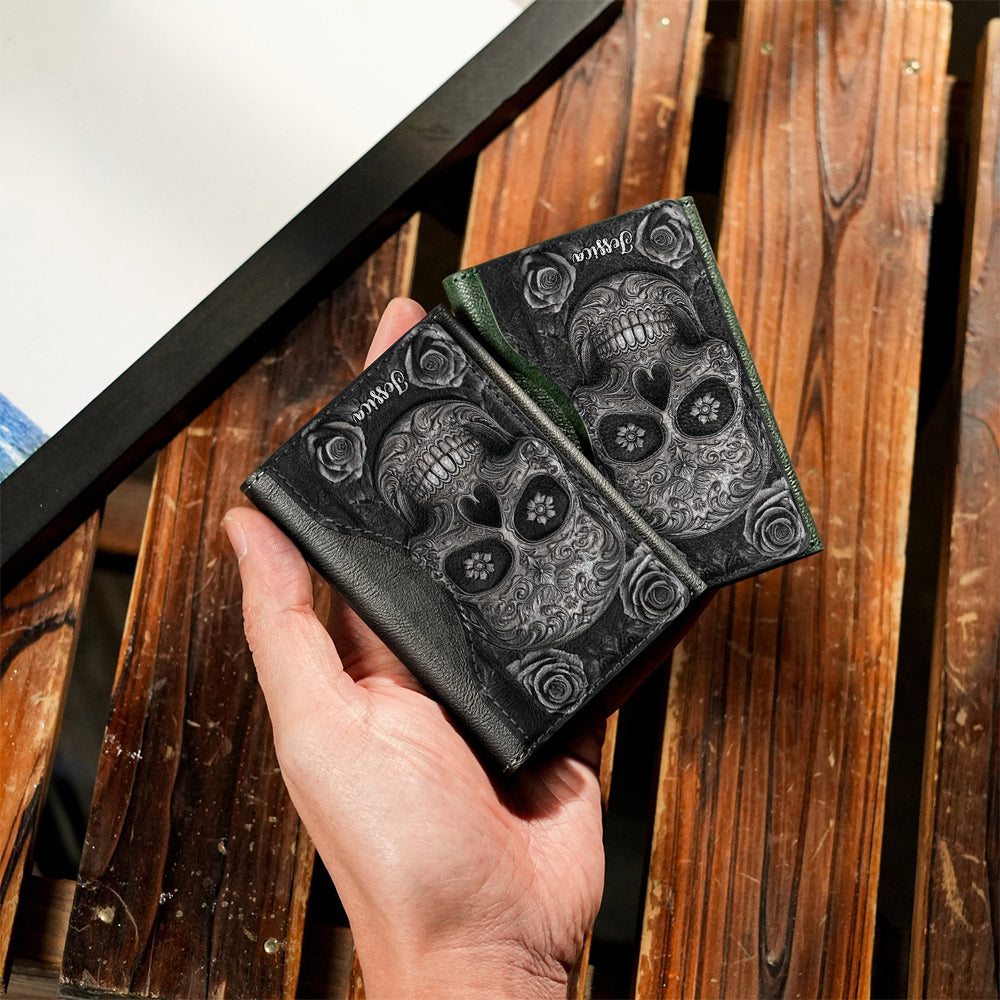 Skull And Roses – Personalisierte Skull Magsafe Geldbörse