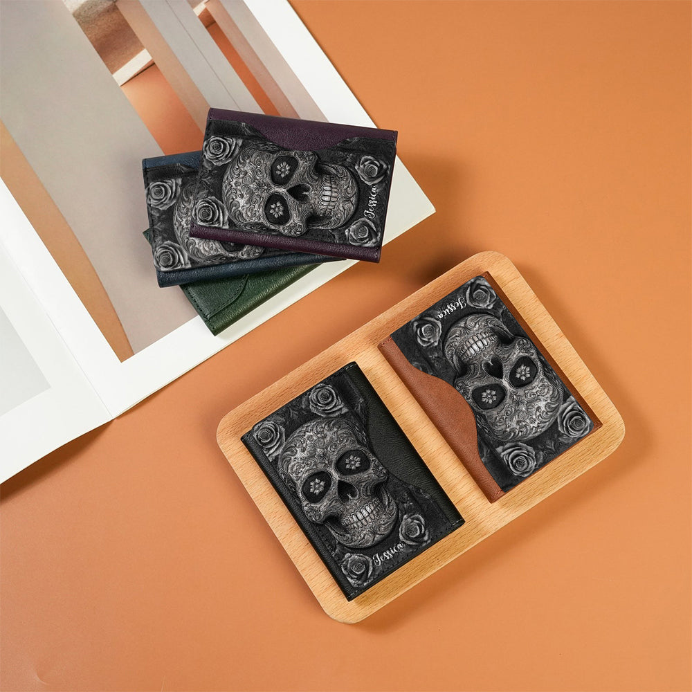 Skull And Roses – Personalisierte Skull Magsafe Geldbörse