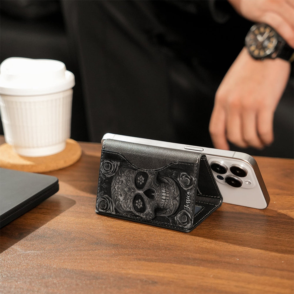 Skull And Roses – Personalisierte Skull Magsafe Geldbörse