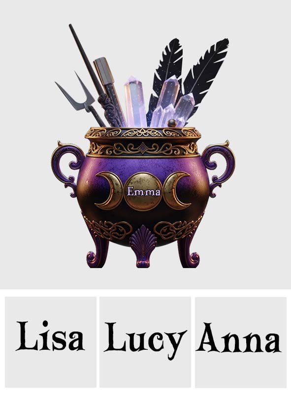 Hexenkessel – Personalisierter Hexen-Stifthalter aus Holz