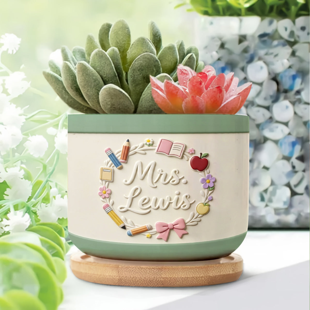 Teacher Gifts - Personalized Teacher Ceramic Plant Pot