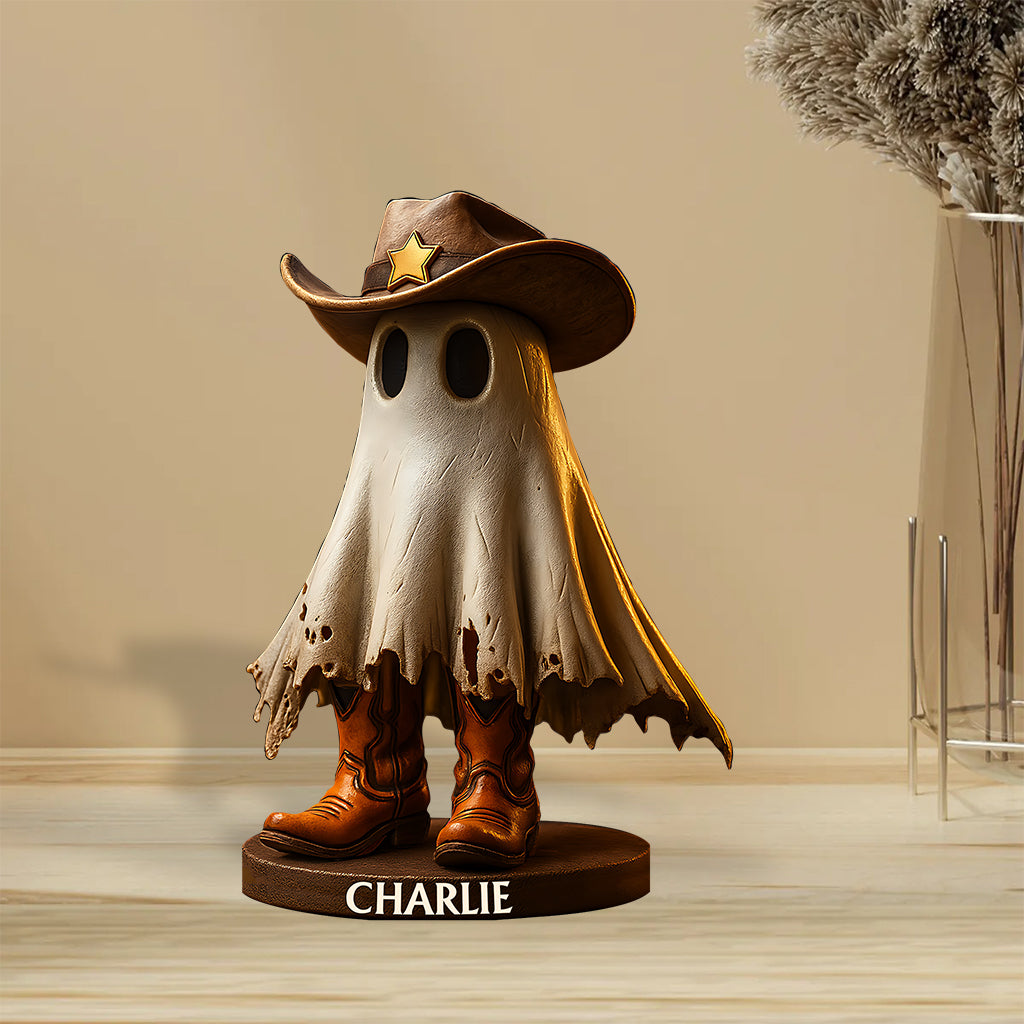 Spooky Cowgirl Cowboy - Personalized Cowgirl Custom Shaped Acrylic Plaque