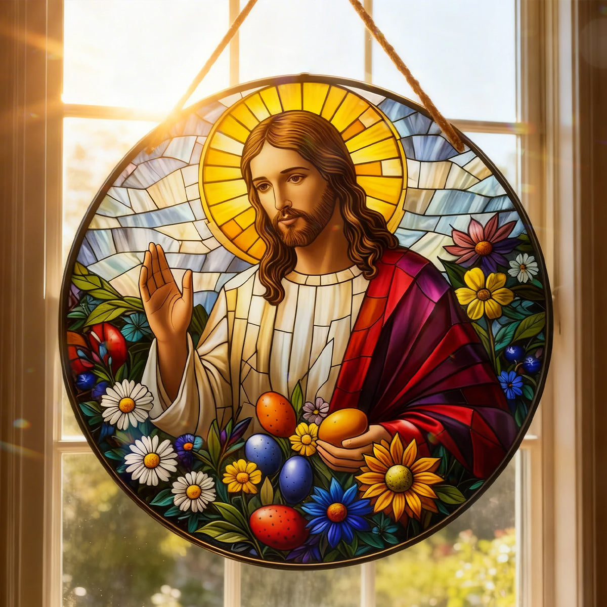 Easter Blessings - Christian Window Hanging Suncatcher Ornament
