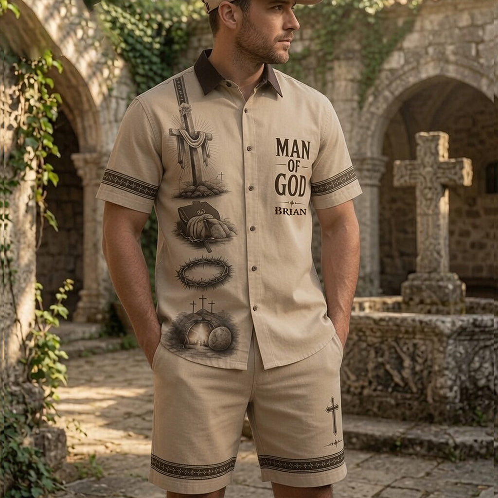 Man Of God - Personalized Christian Hawaiian Shirt & Men Shorts