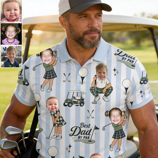 Bester Papa - Personalisiertes Golf Polo-Shirt