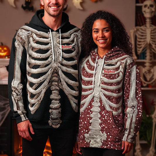 Halloween-Totenkopf-Strickjacke – Personalisierter Totenkopf-Hoodie und Leggings