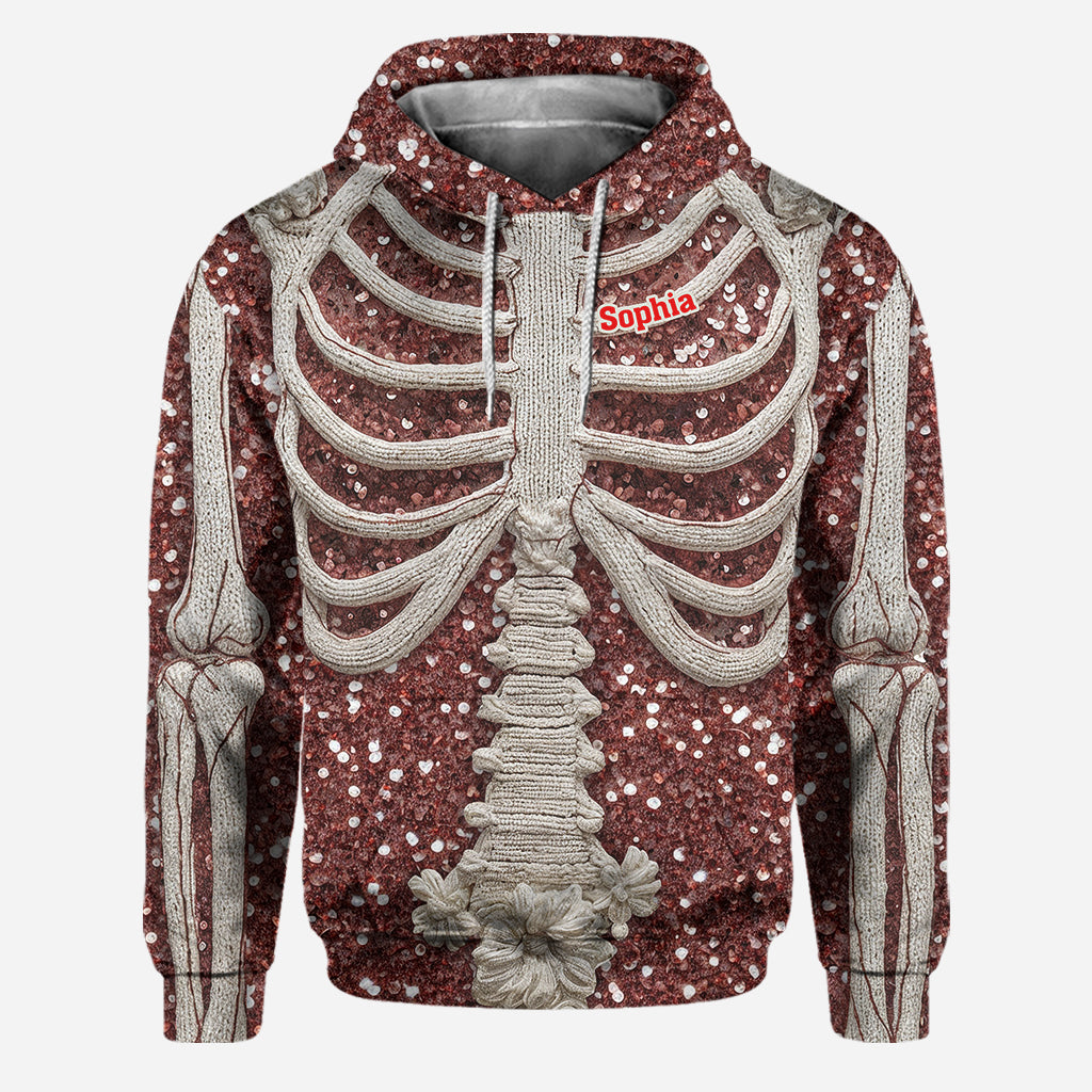 Halloween-Totenkopf-Strickjacke – Personalisierter Totenkopf-Hoodie und Leggings