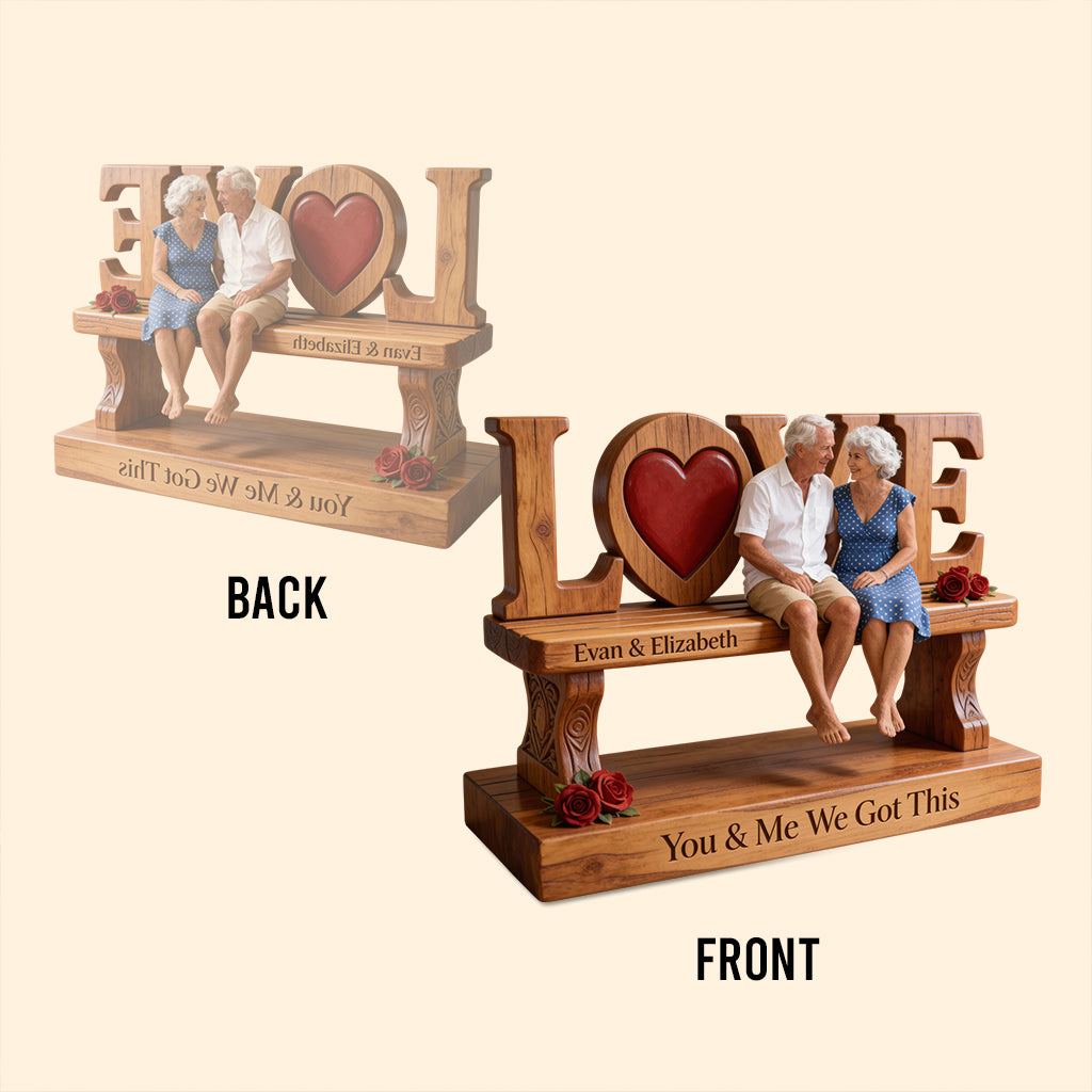 Du und ich, wir schaffen das – personalisierte Acrylplakette in individueller Form für Paare