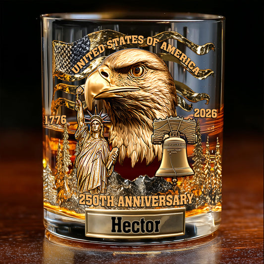 Eagle & Liberty - Personalized Bald Eagle Whiskey Glass