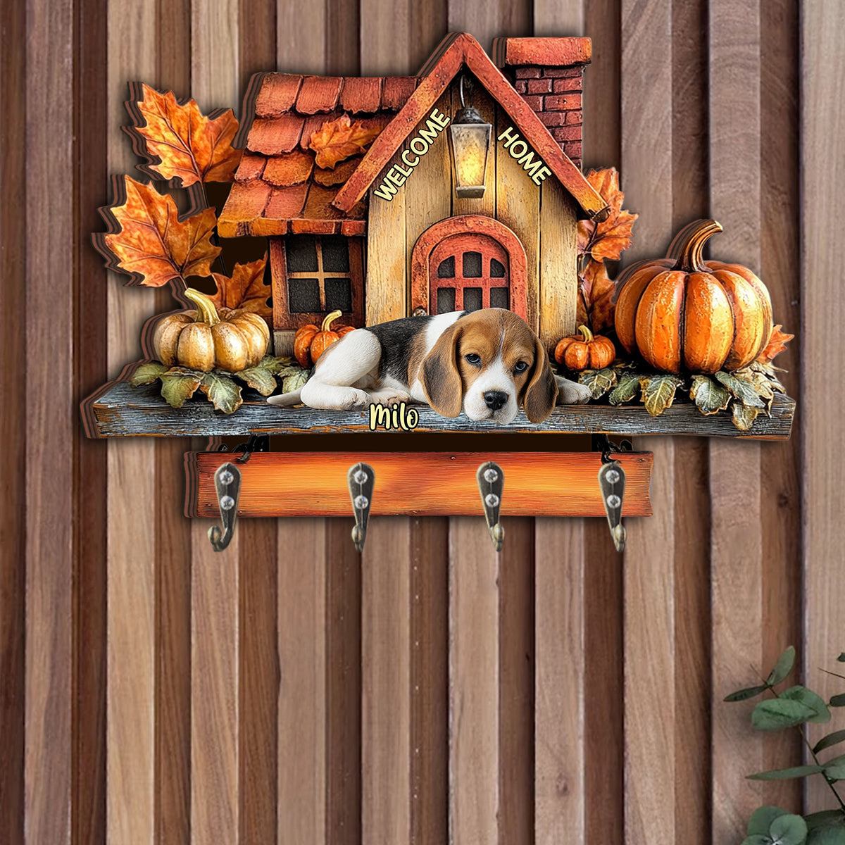 Welcome - Personalized Dog Custom Shaped Hanging Rack