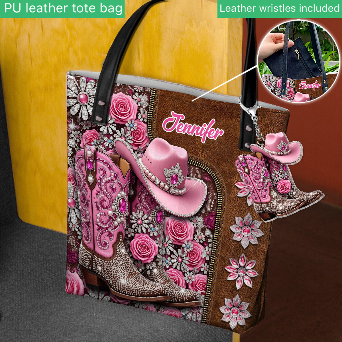 Wunderschöne Cowgirl-Stiefel – personalisierte Cowgirl-Tragetasche
