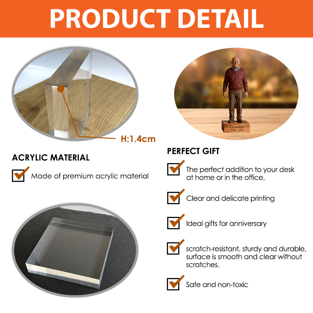 Individuell gestaltete Gedenktafel aus Acrylglas nach Foto – personalisierte Gedenktafel in individueller Form