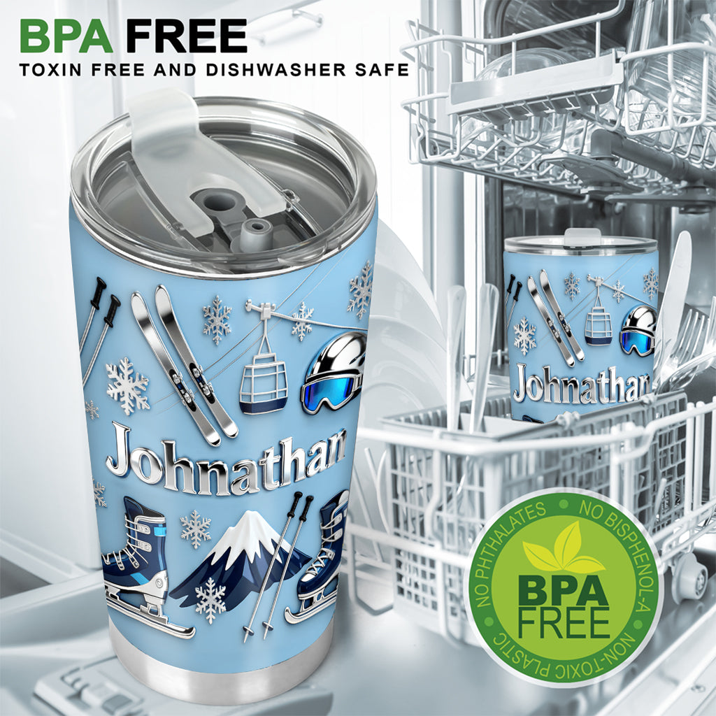 Skifahren macht mich glücklich – personalisierter Ski-Becher