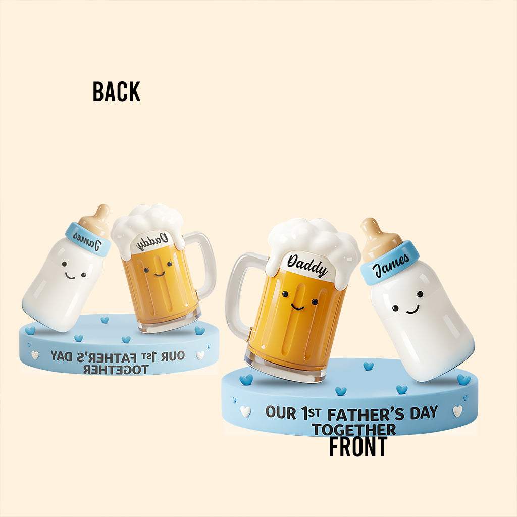 Unser erster gemeinsamer Vatertag – Personalisierte, individuell geformte Acrylplakette für den Vater