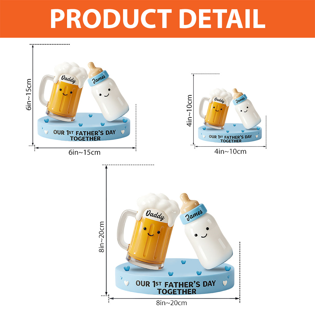 Unser erster gemeinsamer Vatertag – Personalisierte, individuell geformte Acrylplakette für den Vater