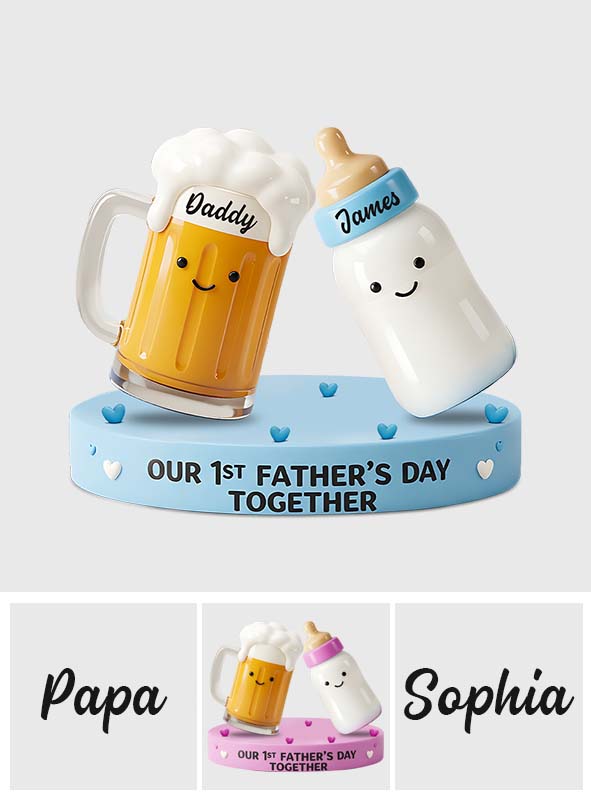 Unser erster gemeinsamer Vatertag – Personalisierte, individuell geformte Acrylplakette für den Vater