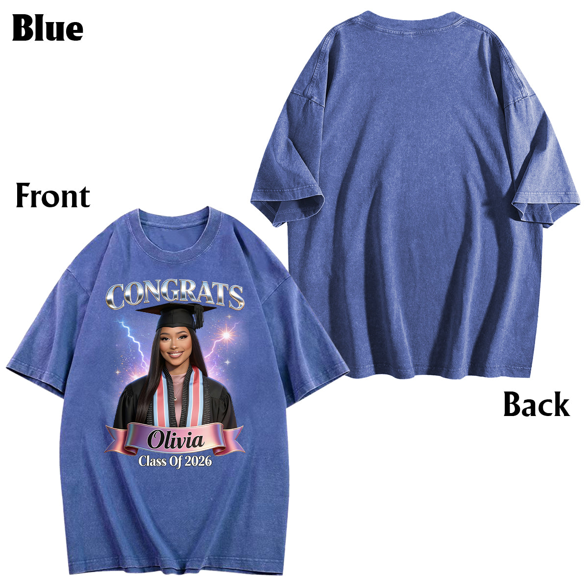 Class Of 2026 - Personalized Graduation Wash T-Shirt