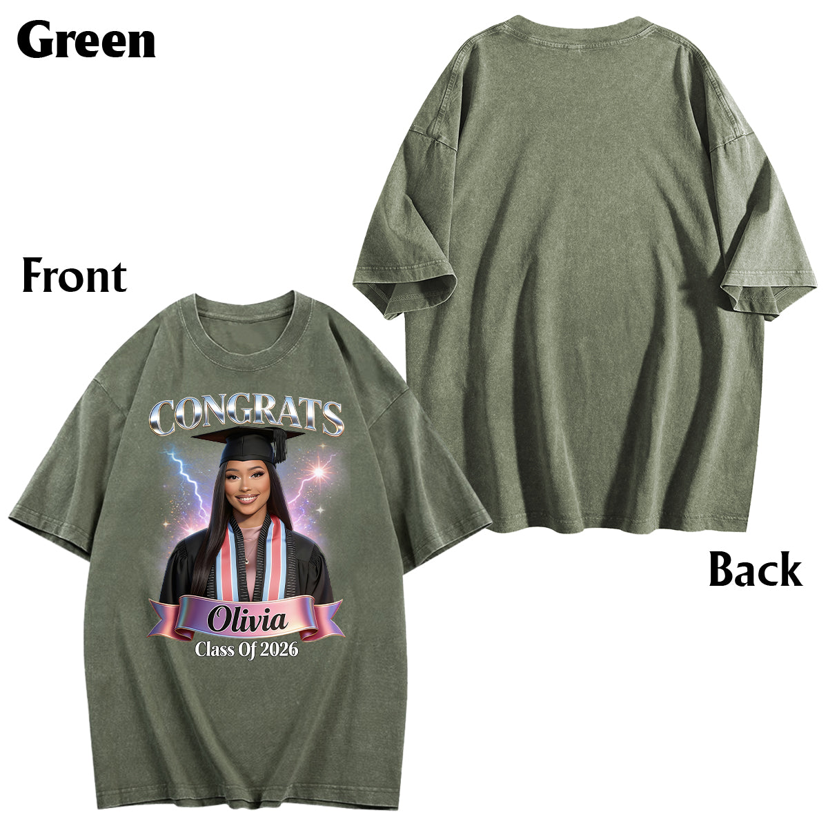 Class Of 2026 - Personalized Graduation Wash T-Shirt