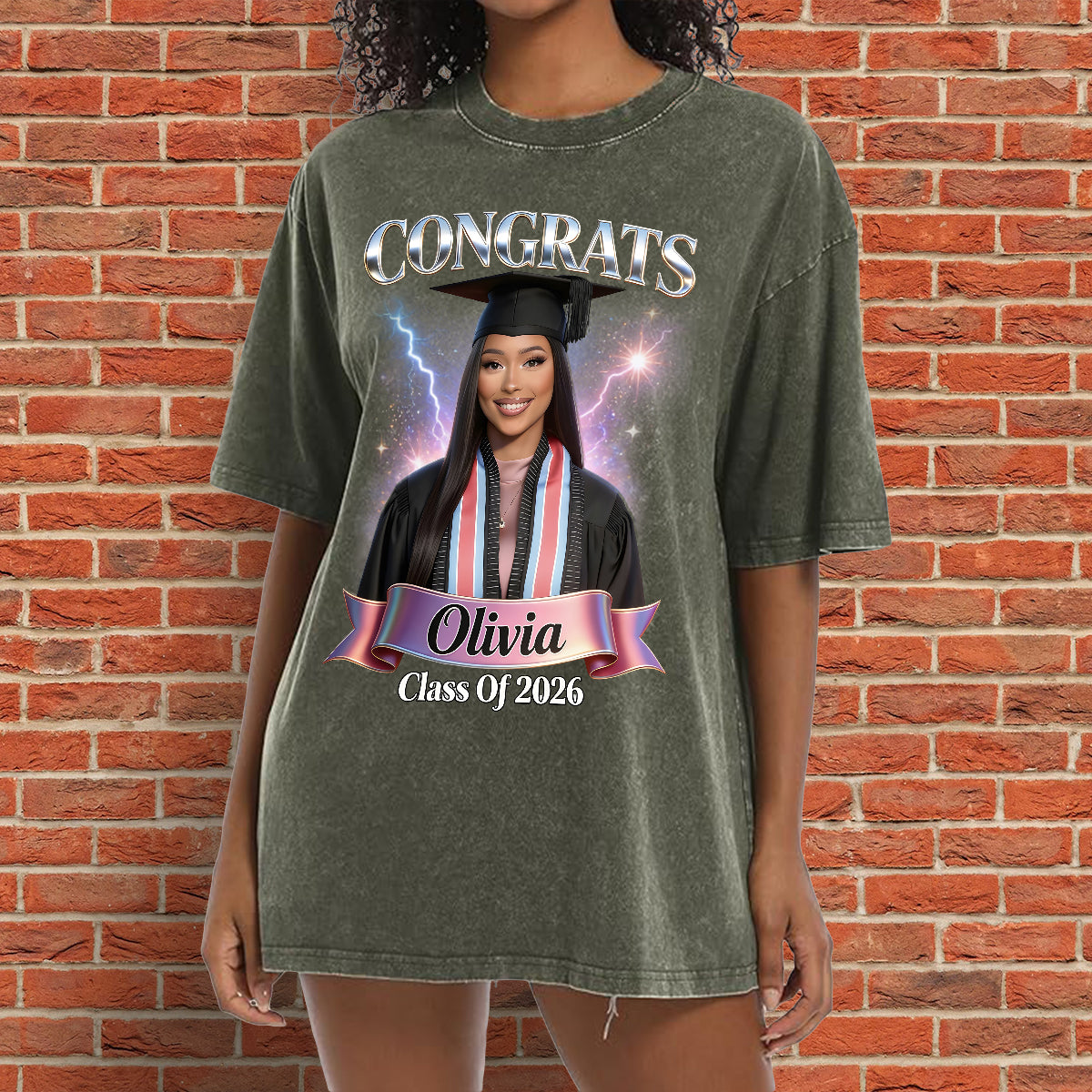 Class Of 2026 - Personalized Graduation Wash T-Shirt