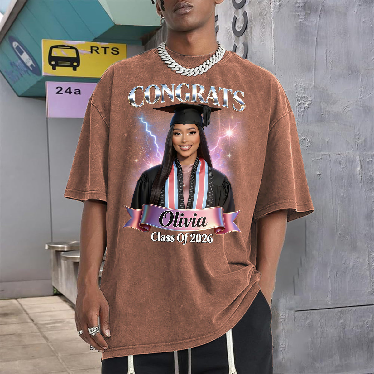 Class Of 2026 - Personalized Graduation Wash T-Shirt
