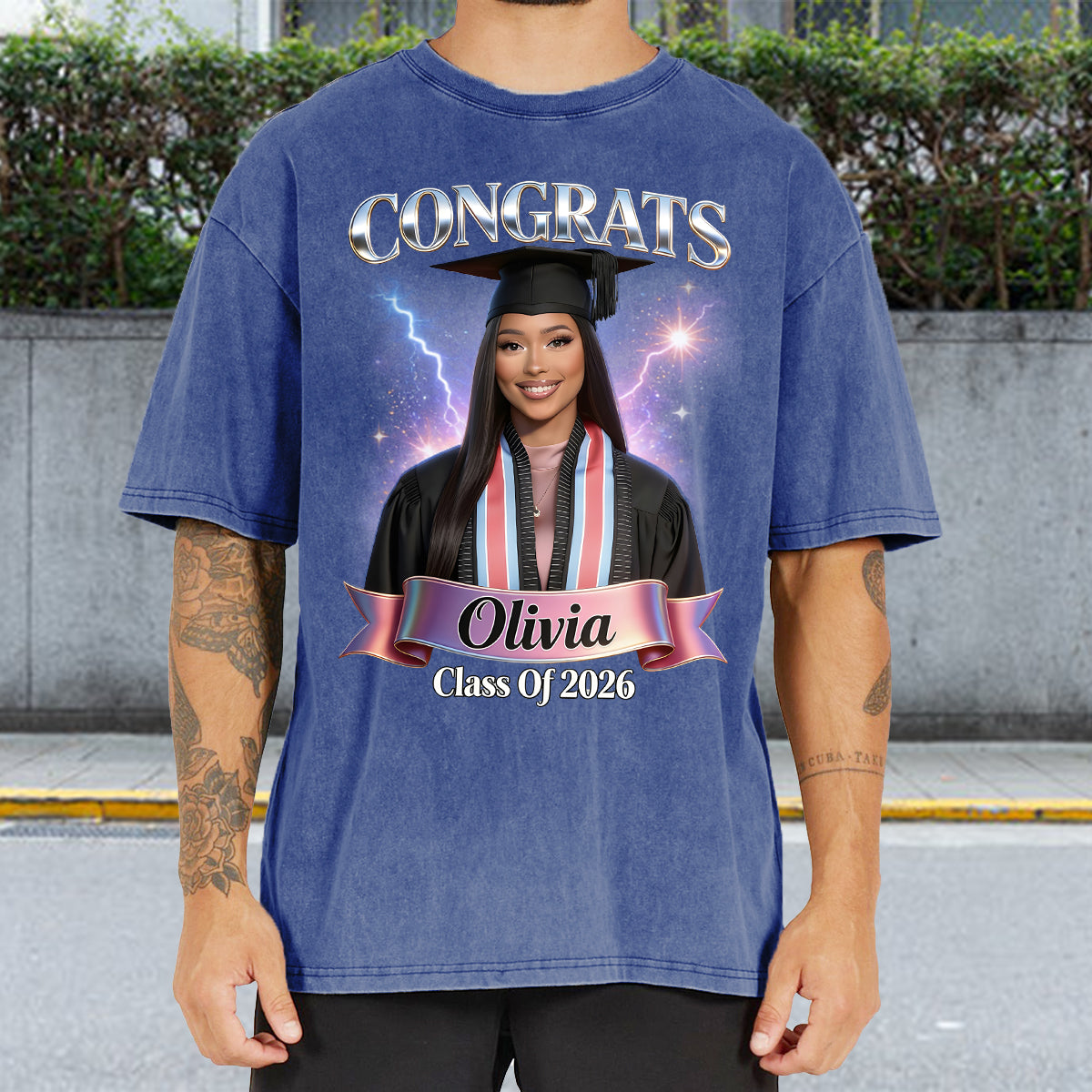 Class Of 2026 - Personalized Graduation Wash T-Shirt