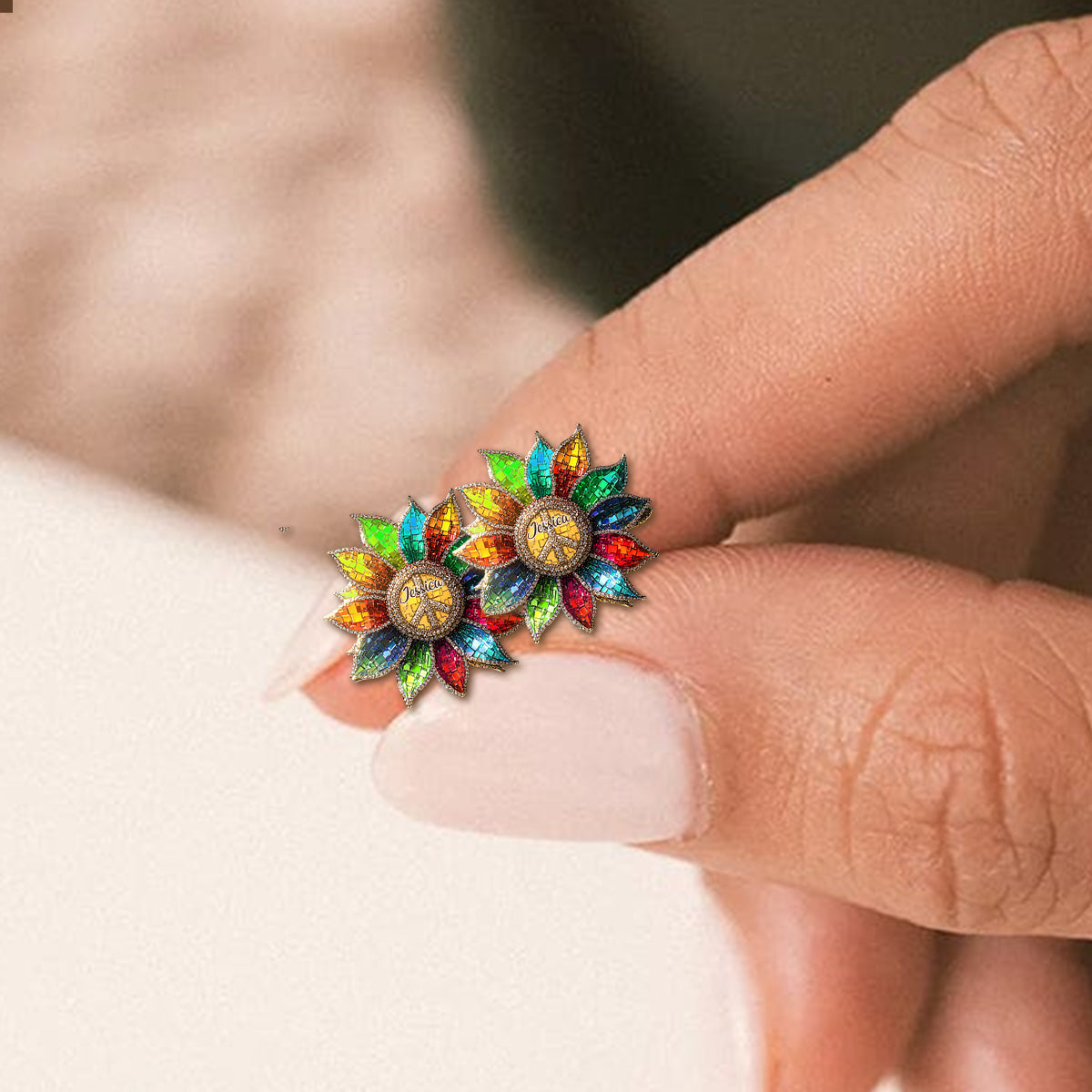 Hippie Soul – Personalisierte Hippie-Ohrstecker