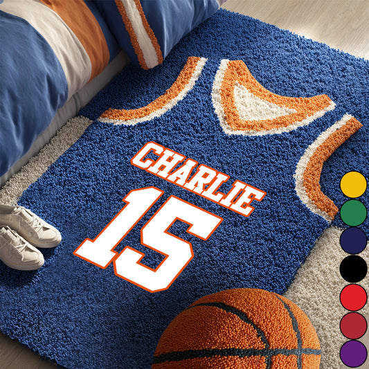 Basketball Jersey - Personalized Basketball Non-Slip Tufted Rug