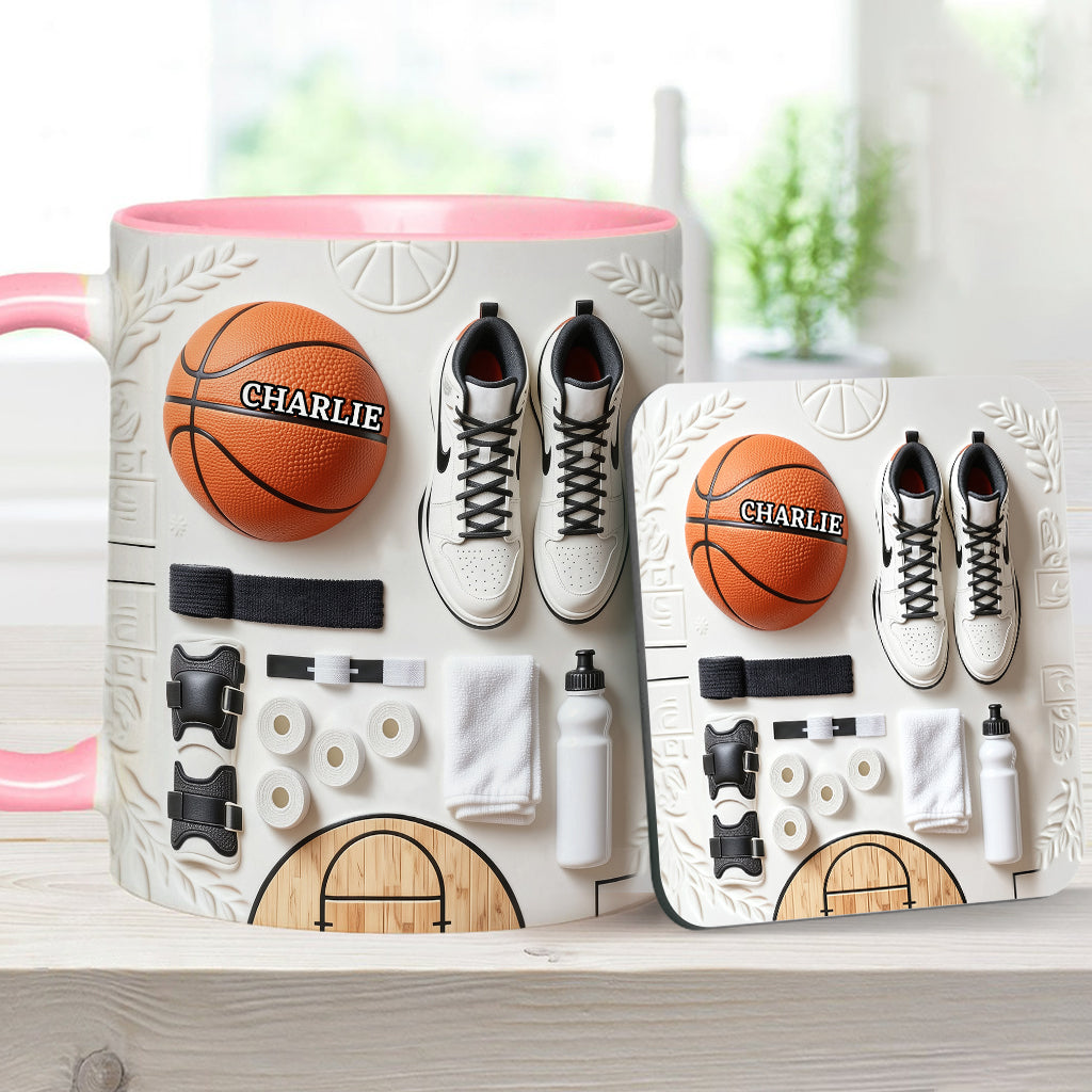 Love Basketball - Personalized Basketball Accent Mug & Coaster