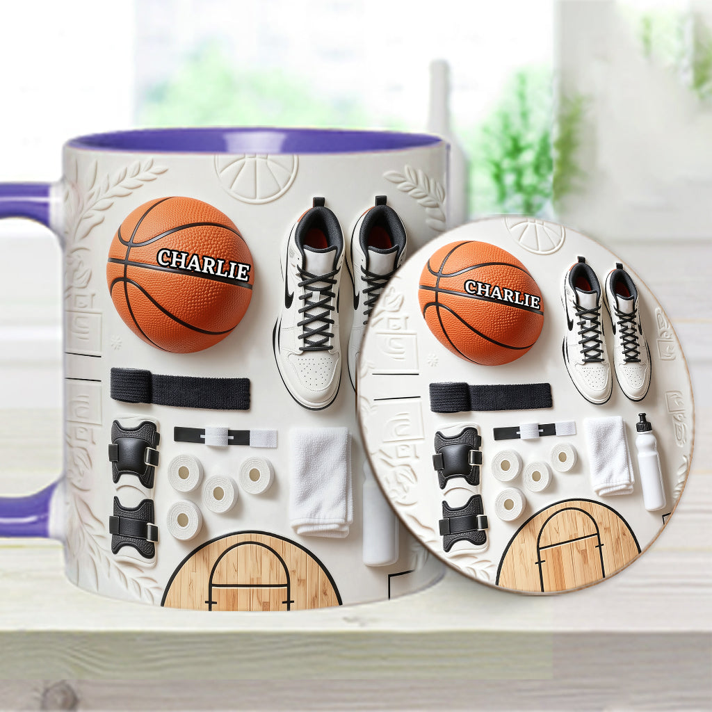 Love Basketball - Personalized Basketball Accent Mug & Coaster