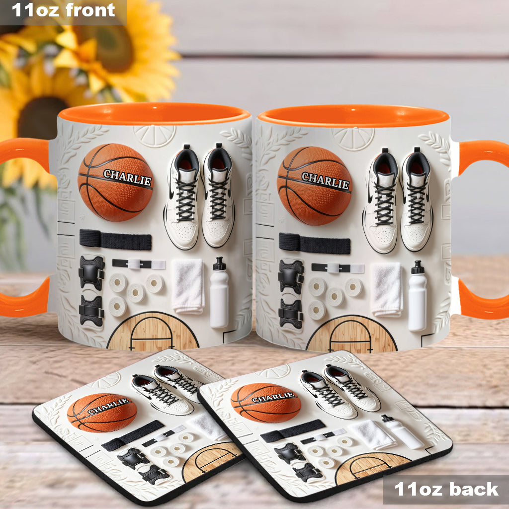 Love Basketball - Personalized Basketball Accent Mug & Coaster