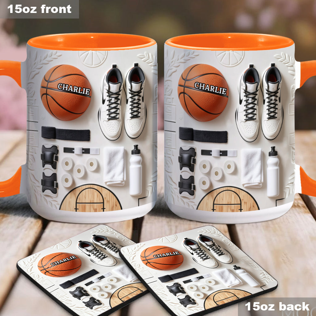 Love Basketball - Personalized Basketball Accent Mug & Coaster