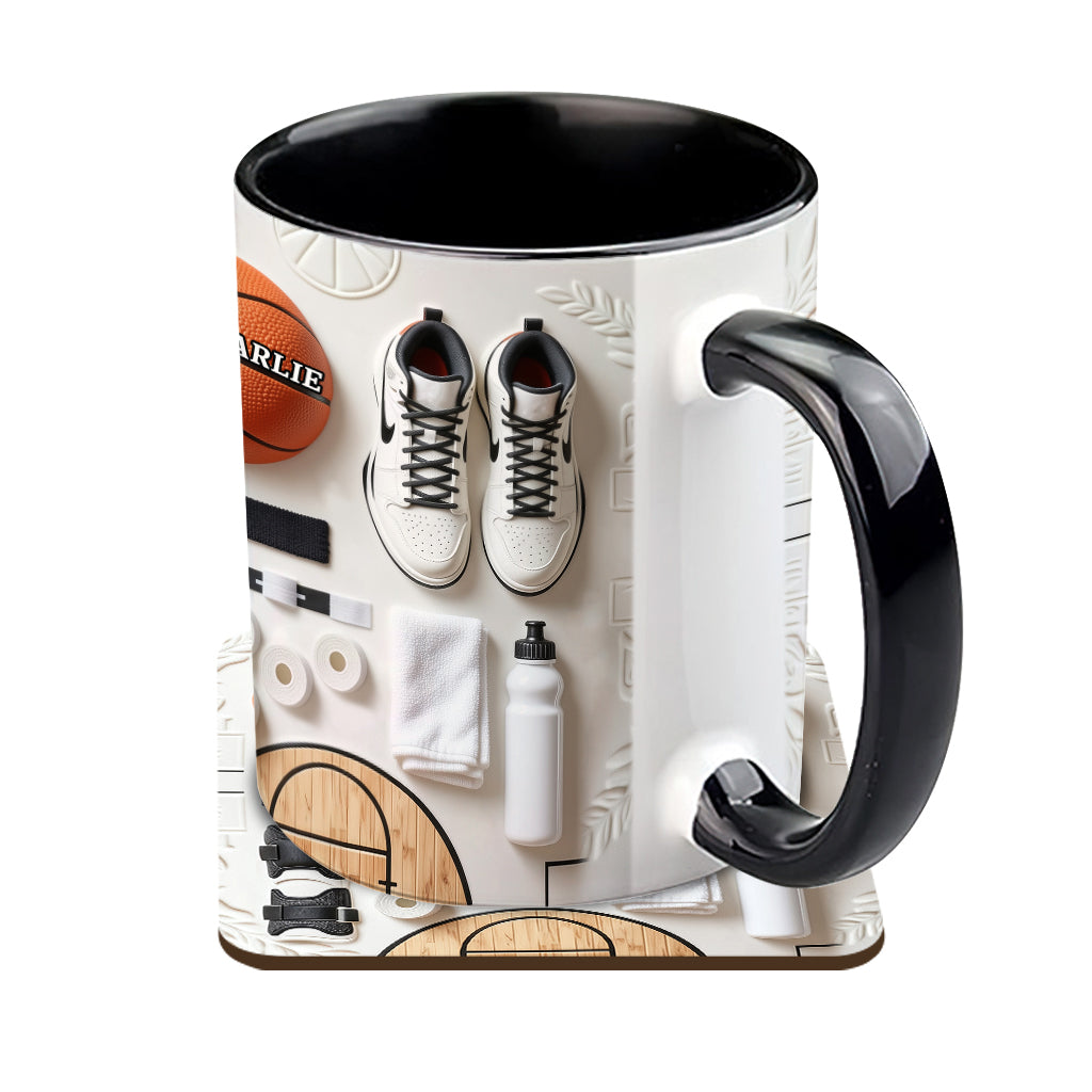 Love Basketball - Personalized Basketball Accent Mug & Coaster