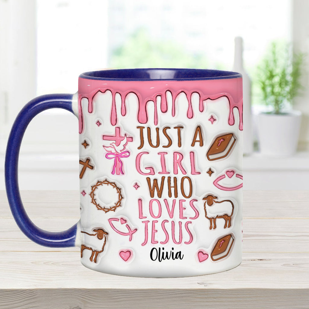 Just A Girl Who Loves Jesus - Personalized Christian Accent Mug