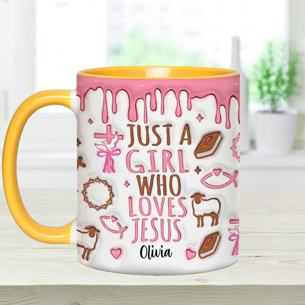 Just A Girl Who Loves Jesus - Personalized Christian Accent Mug