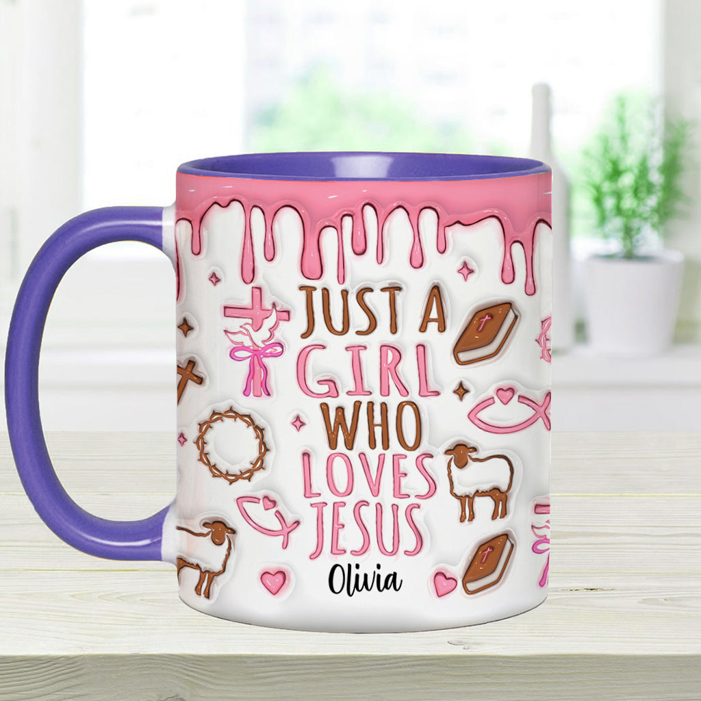 Just A Girl Who Loves Jesus - Personalized Christian Accent Mug