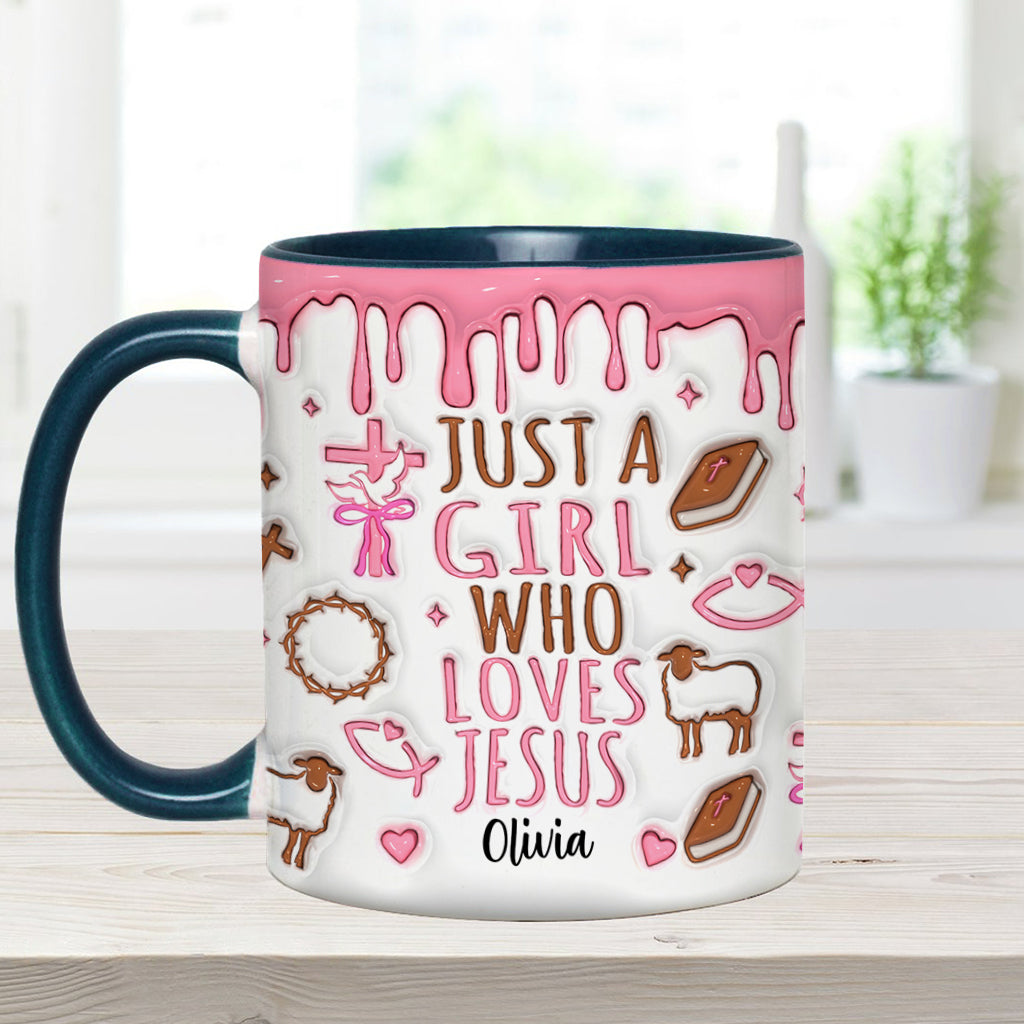 Just A Girl Who Loves Jesus - Personalized Christian Accent Mug