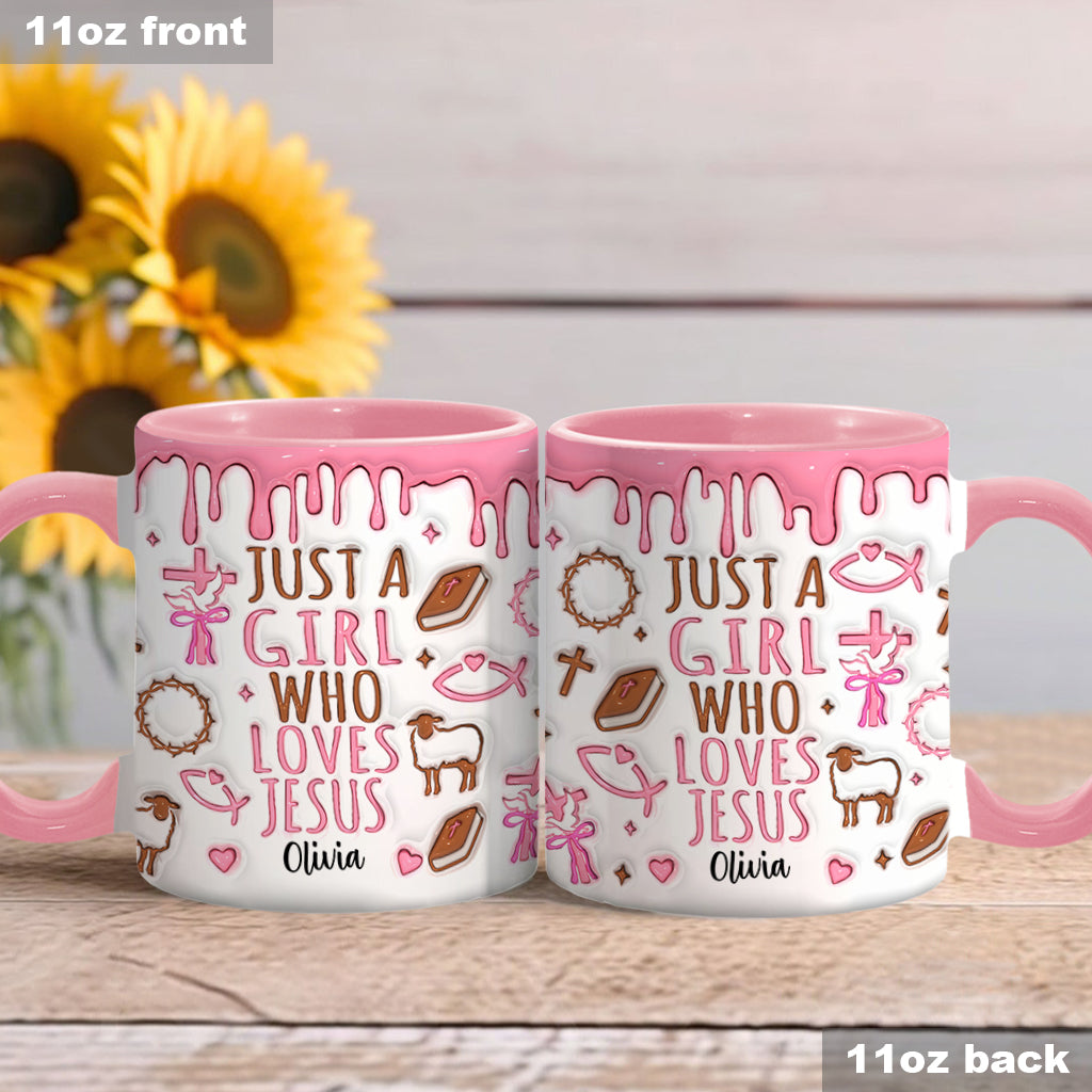 Just A Girl Who Loves Jesus - Personalized Christian Accent Mug