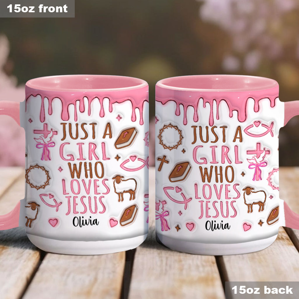 Just A Girl Who Loves Jesus - Personalized Christian Accent Mug