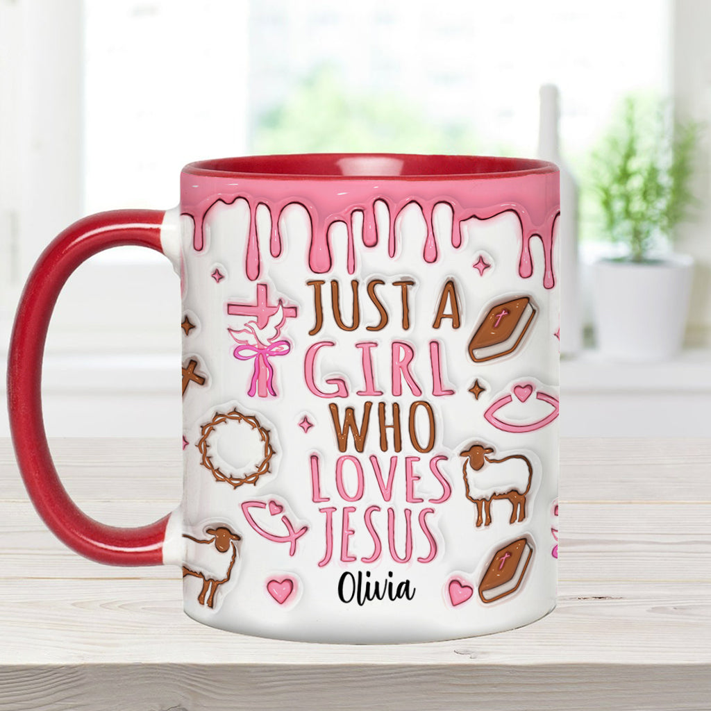 Just A Girl Who Loves Jesus - Personalized Christian Accent Mug