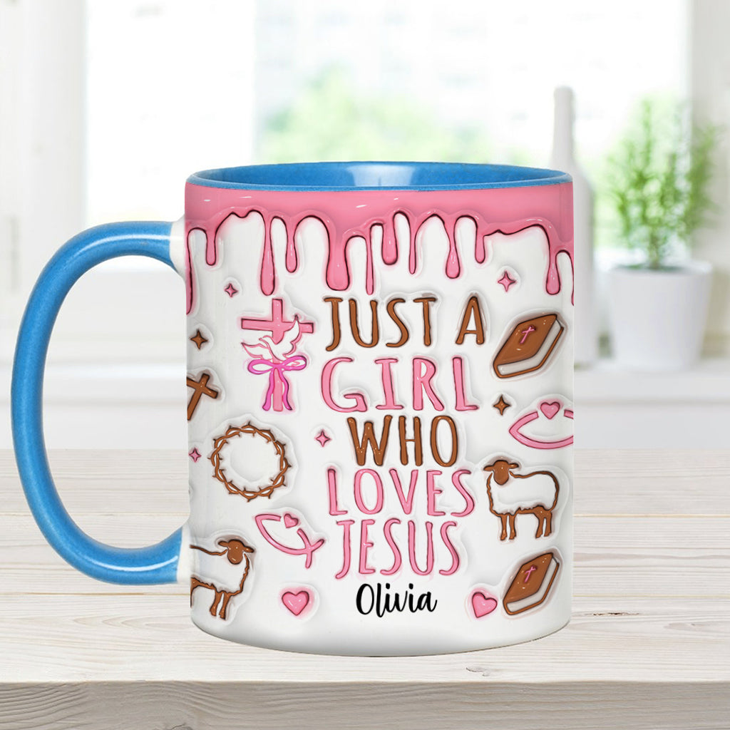 Just A Girl Who Loves Jesus - Personalized Christian Accent Mug
