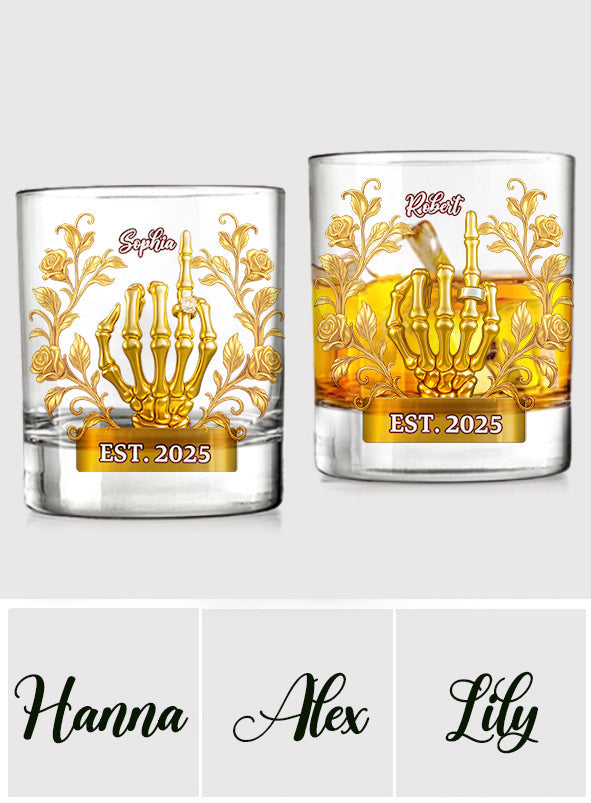 Personalisiertes Whiskyglas für Paare – Hochzeitspaar