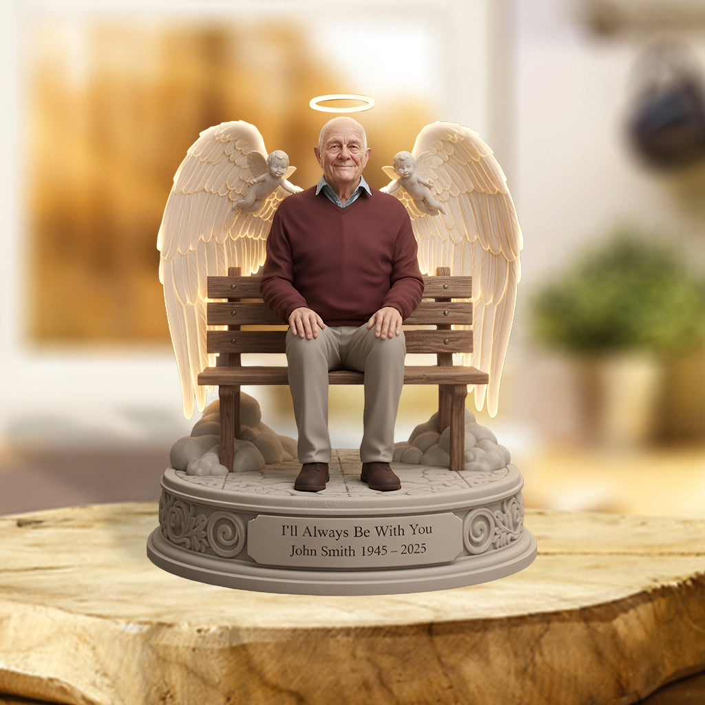 Ich werde immer bei dir sein – Personalisierte Gedenktafel aus Acryl in individueller Form