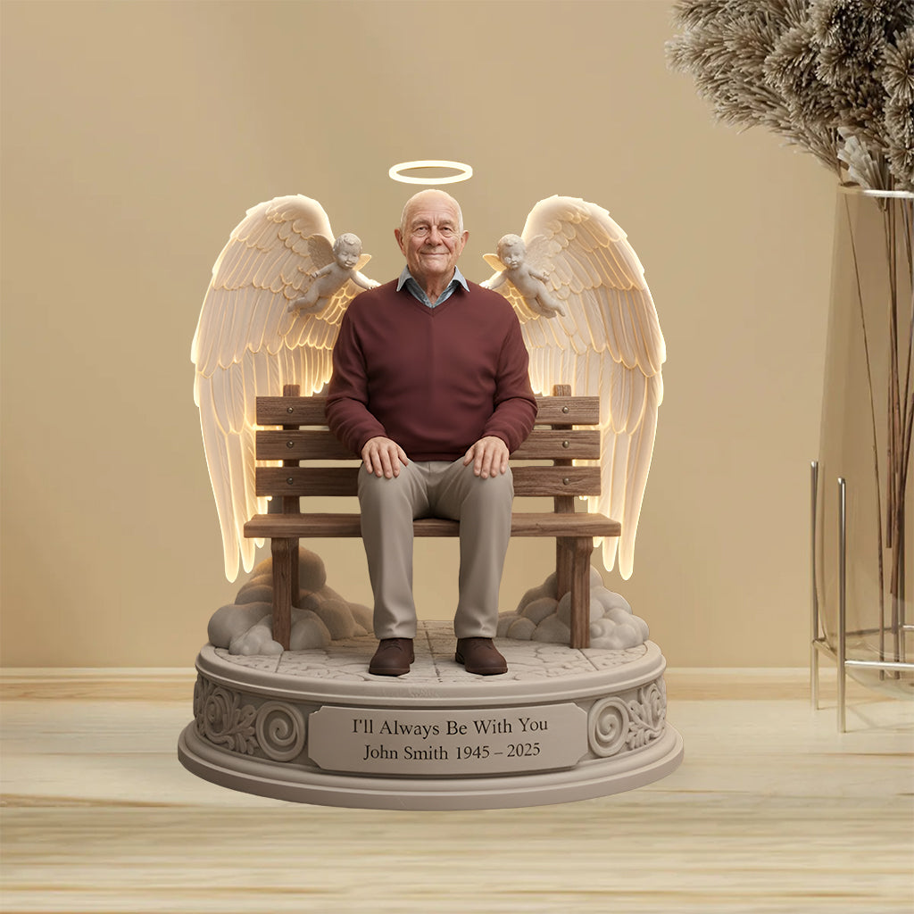 Ich werde immer bei dir sein – Personalisierte Gedenktafel aus Acryl in individueller Form