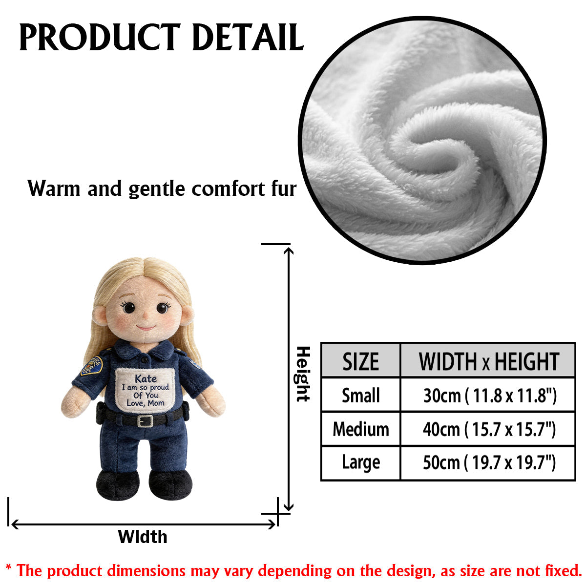 I'm So Proud Of You - Personalized Police Officer Premium Faux Fur Pillow