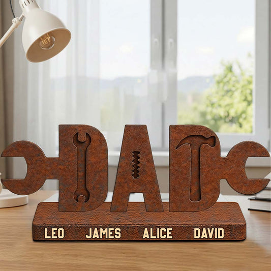 Papa und Hammerkinder – Personalisierte, individuell geformte Acrylplakette für den Vater